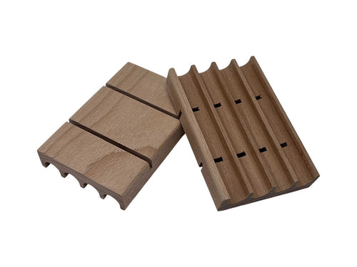 Wholesale draining soap dish with beech wood made in USA by PPC HANDMADE - extend the life of a bar soap by using a soap dish