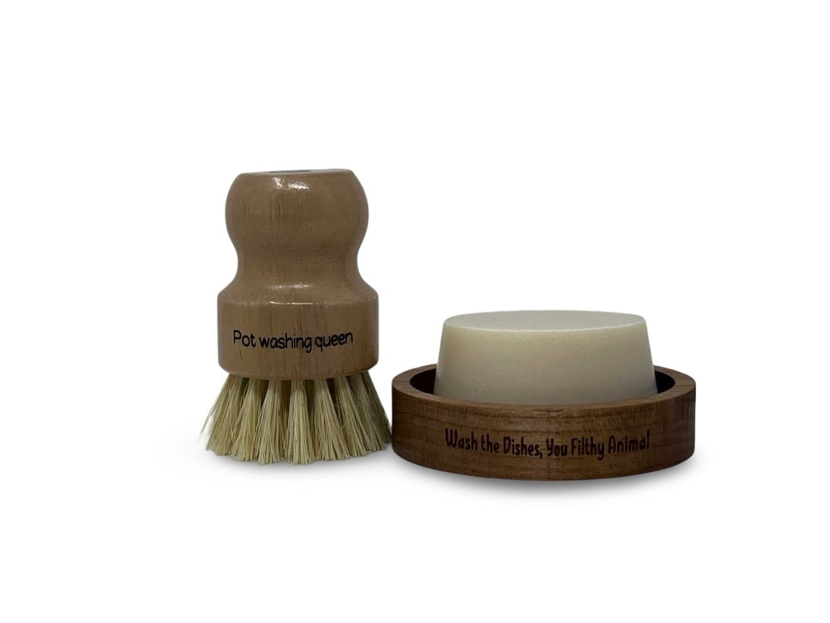 Custom Engraved Sisal Dish Brush - laser engraved by PPC Handmade