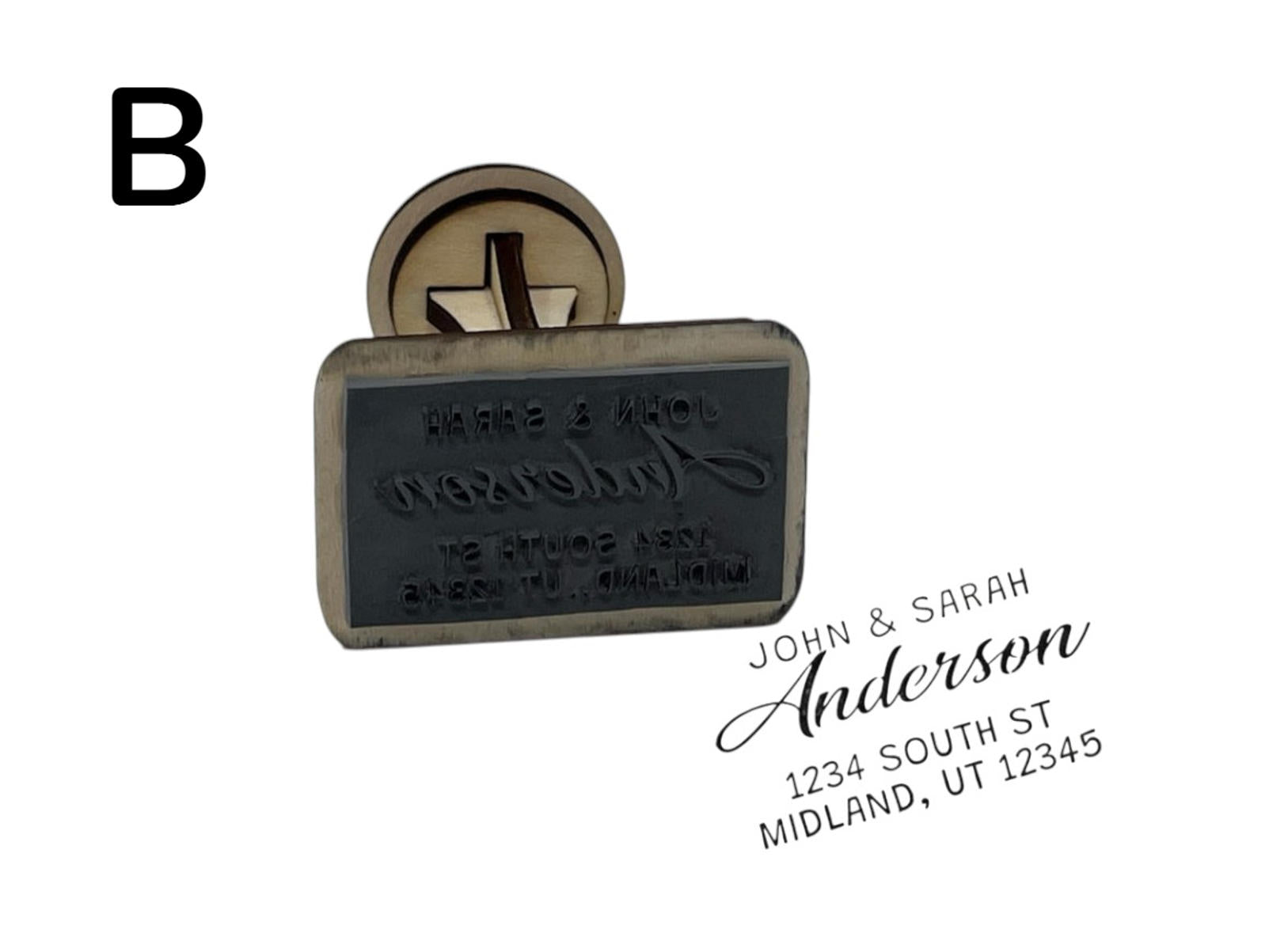 Custom Rubber Stamp Made in USA - PPC HANDMADE - easy way to add your address to envelopes and shipping documents