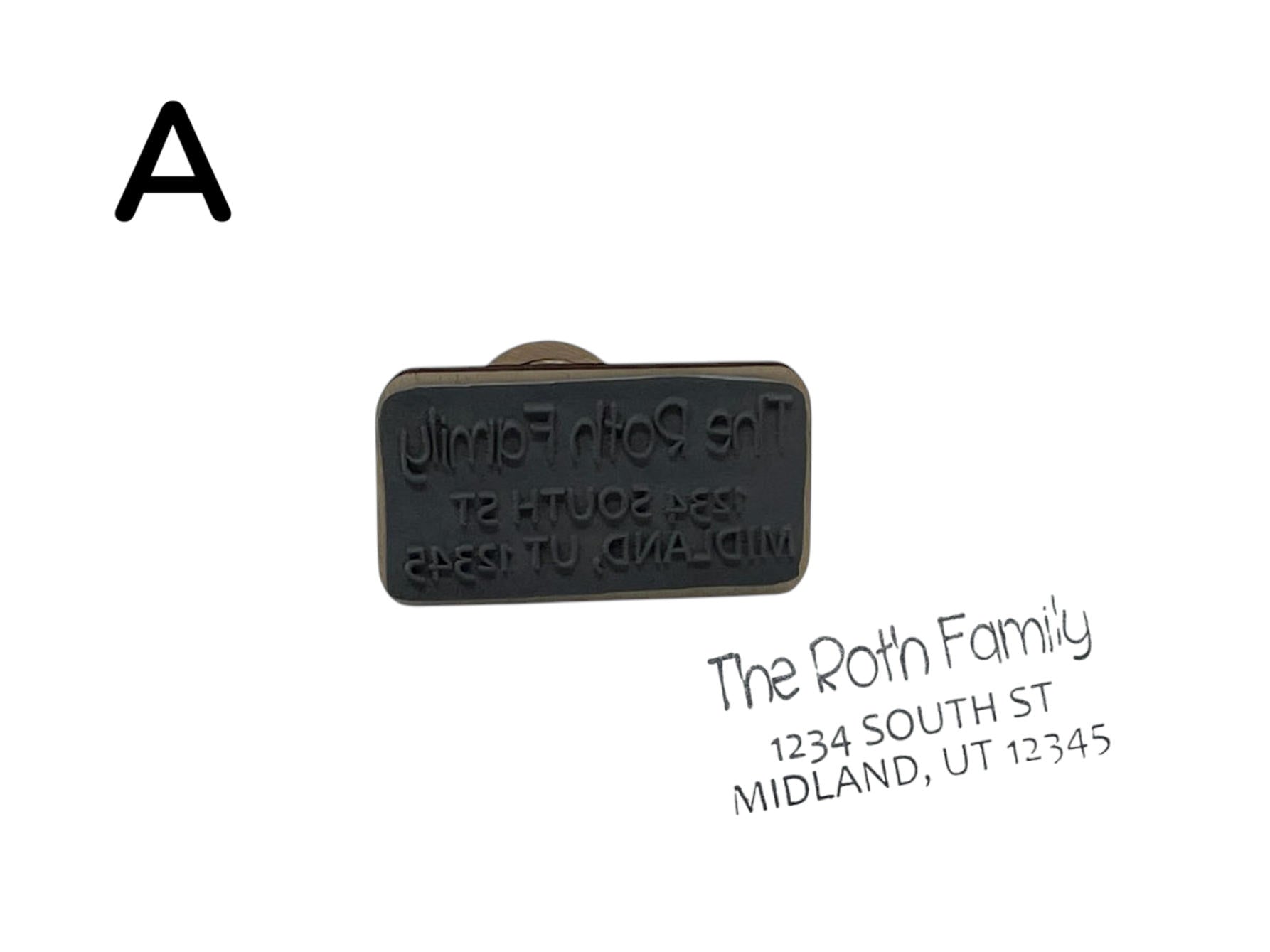 Custom Rubber Stamp Made in USA - PPC HANDMADE - easy way to add your address to envelopes