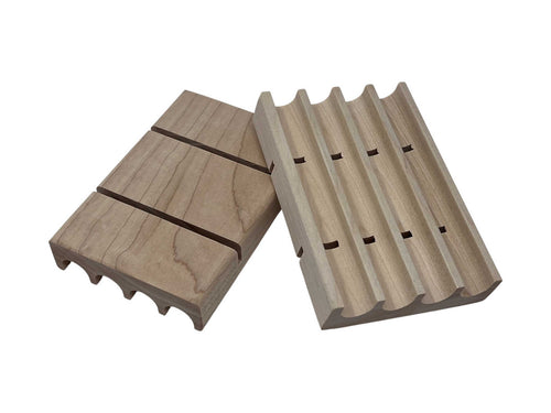 Wholesale draining soap dish with maple wood made in USA by PPC HANDMADE, a soap dish with drains to extend the life of soaps