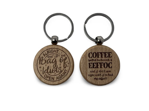 Engraved Wood Key Chain by PPC HANDMADE