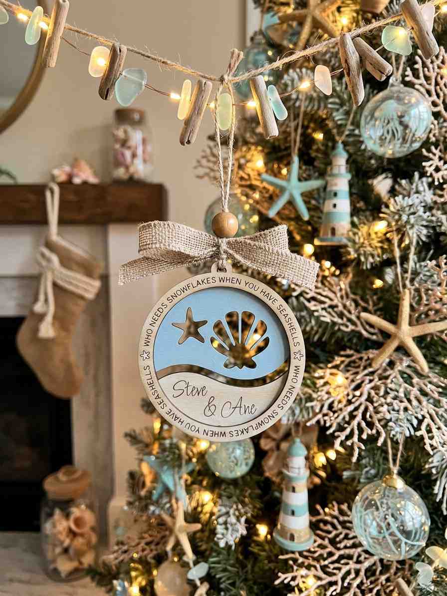Engraved Ocean Life Ornament - PPC HANDMADE