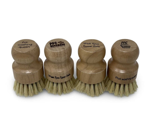 Engraved Business Logo Sisal Dish Soap Brush For Branding