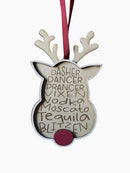 Fun Reindeer Tequila Ornament - PPC HANDMADE