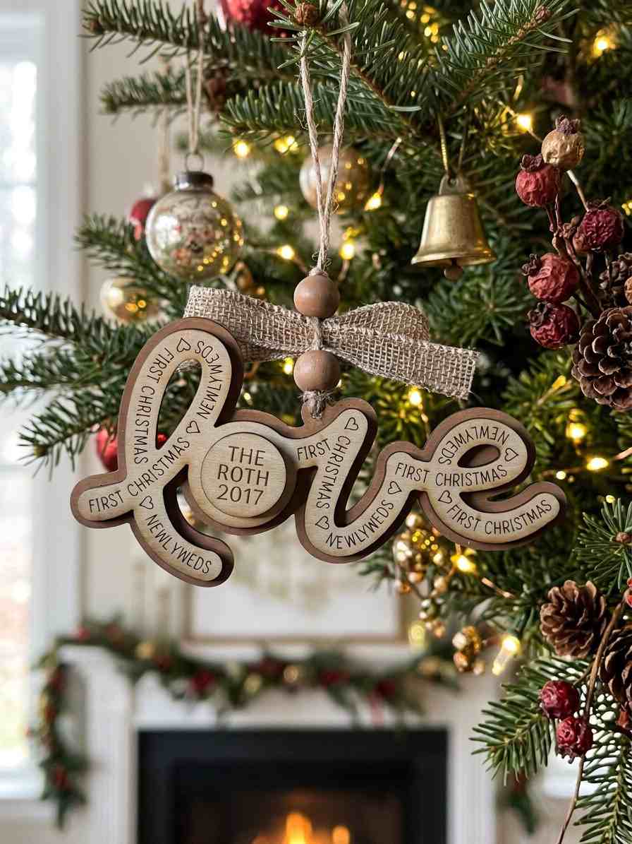 Handmade Engraved Love Ornament - PPC HANDMADE