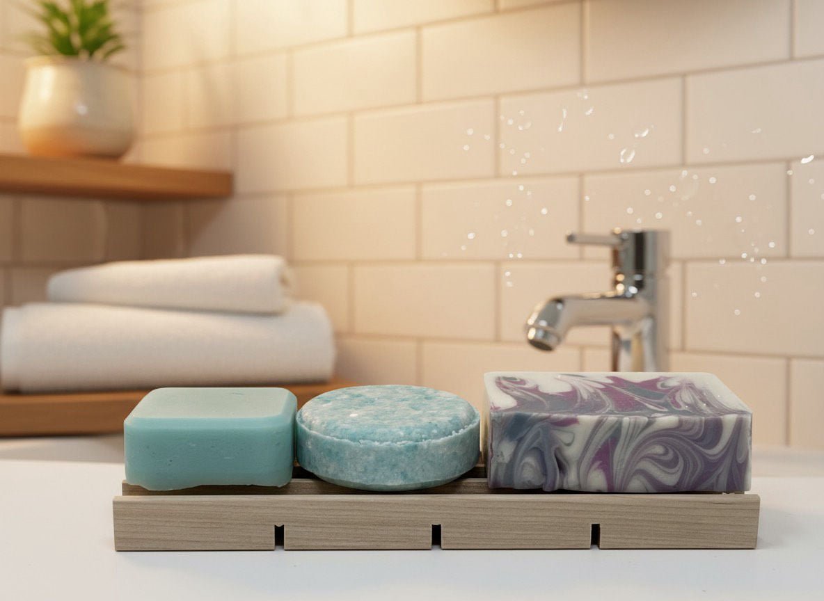 Long draining Wood Soap Dish with multiple drains that holds more soaps - PPC Handmade draining soap dish made in USA