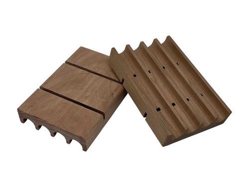 Wholesale draining soap dish with cherry wood made in USA by PPC HANDMADE, extend the life of a bar soap by using a soap dish