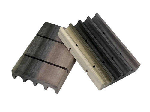 Wholesale Rainbow Soap Dishes with drains made in USA by PPC Handmade, colorful wooden soap savers to sell with your soap bar