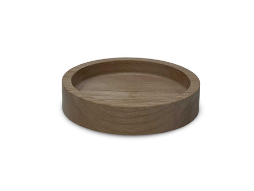 Handcrafted wooden round soap dish made in Michigan